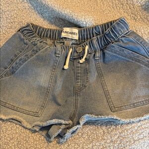 No Boundaries Blue Denim Shorts with Frayed Hem